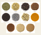 Close up of the microplastic-free loose leaf herbs included in the Tiwizi collection
